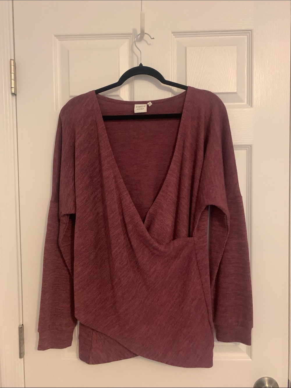 Simple By Suzanne Betro Draped V-Neck Sweater - Mauve